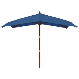 Umbrelă de grădină stâlp din lemn, albastru azur 300x300x273 cm, 3 image