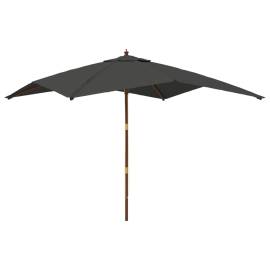 Umbrelă de grădină stâlp din lemn, antracit, 300x300x273 cm, 2 image
