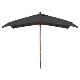 Umbrelă de grădină stâlp din lemn, antracit, 300x300x273 cm, 3 image