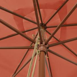 Umbrelă de grădină stâlp din lemn, cărămiziu, 300x300x273 cm, 5 image