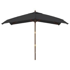Umbrelă de grădină stâlp din lemn, negru, 300x300x273 cm, 3 image