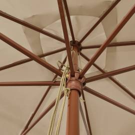 Umbrelă de grădină stâlp din lemn, taupe, 300x300x273 cm, 5 image