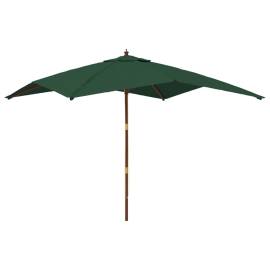 Umbrelă de grădină stâlp din lemn, verde, 300x300x273 cm, 2 image
