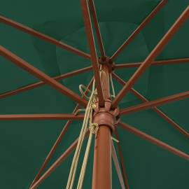 Umbrelă de grădină stâlp din lemn, verde, 300x300x273 cm, 5 image
