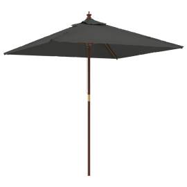 Umbrelă soare de grădină stâlp din lemn antracit 198x198x231 cm, 2 image