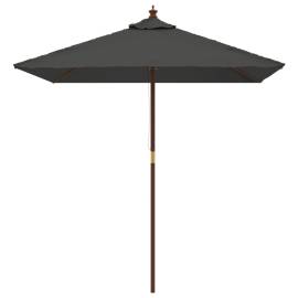 Umbrelă soare de grădină stâlp din lemn antracit 198x198x231 cm, 3 image