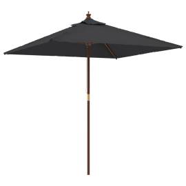 Umbrelă soare de grădină stâlp din lemn negru 198x198x231 cm, 2 image