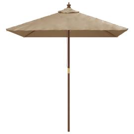 Umbrelă soare de grădină stâlp din lemn taupe 198x198x231 cm, 3 image