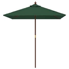Umbrelă soare de grădină stâlp din lemn verde 198x198x231 cm, 3 image