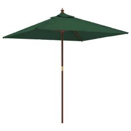 Umbrelă soare de grădină stâlp din lemn verde 198x198x231 cm, 2 image