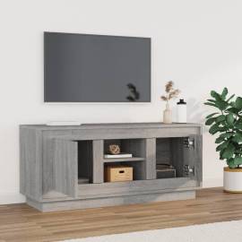 Comodă tv, gri sonoma, 102x35x45 cm, lemn prelucrat, 3 image