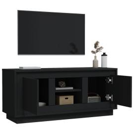 Comodă tv, negru, 102x35x45 cm, lemn prelucrat, 5 image