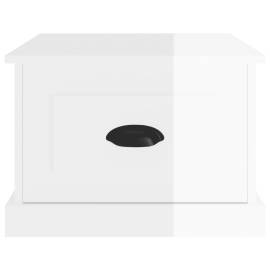 Măsuță de cafea, alb extralucios, 50x50x35 cm, lemn compozit, 6 image