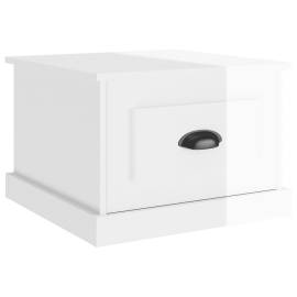 Măsuță de cafea, alb extralucios, 50x50x35 cm, lemn compozit, 2 image