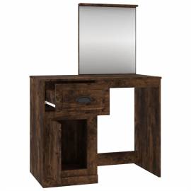 Masă de toaletă cu oglindă, stejar fumuriu 90x50x132,5 cm lemn, 7 image