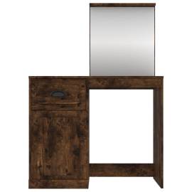 Masă de toaletă cu oglindă, stejar fumuriu 90x50x132,5 cm lemn, 6 image