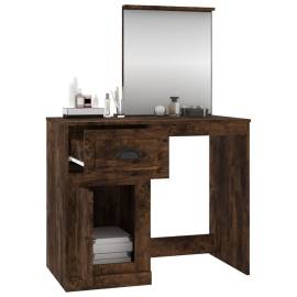 Masă de toaletă cu oglindă, stejar fumuriu 90x50x132,5 cm lemn, 5 image