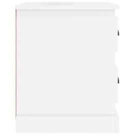 Noptiere, 2 buc, alb extralucios, 39x39x47,5 cm, lemn prelucrat, 9 image