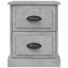 Noptiere, 2 buc, gri beton, 39x39x47,5 cm, lemn prelucrat, 8 image