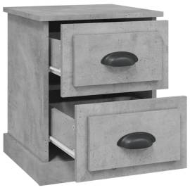 Noptiere, 2 buc, gri beton, 39x39x47,5 cm, lemn prelucrat, 7 image