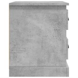 Noptiere, 2 buc, gri beton, 39x39x47,5 cm, lemn prelucrat, 9 image