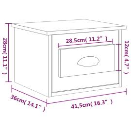 Noptiere de perete, 2 buc., alb extralucios, 41,5x36x28 cm, 11 image