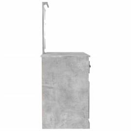 Masă de toaletă cu led, gri beton, 90x50x132,5 cm lemn compozit, 8 image