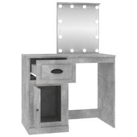 Masă de toaletă cu led, gri beton, 90x50x132,5 cm lemn compozit, 7 image