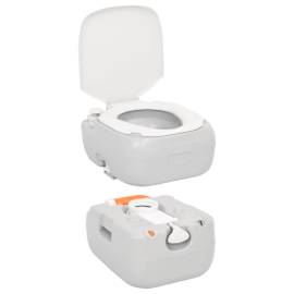 Toaletă portabilă de camping, gri și alb, 22+12 l, hdpe, 4 image