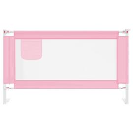 Balustradă de protecție pat copii, roz, 140x25 cm, textil, 3 image