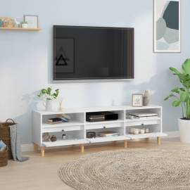 Comodă tv, alb, 150x30x44,5 cm, lemn prelucrat, 3 image