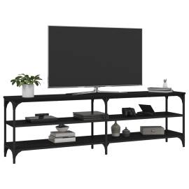 Comodă tv, negru, 160x30x50 cm, lemn prelucrat, 4 image