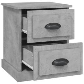 Noptiere, 2 buc, gri beton, 39x39x47,5 cm, lemn prelucrat, 6 image
