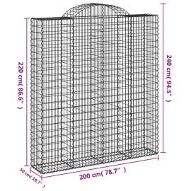 Coșuri gabion arcuite, 2 buc, 200x50x220/240cm, fier galvanizat, 6 image