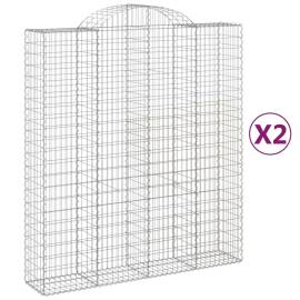 Coșuri gabion arcuite, 2 buc, 200x50x220/240cm, fier galvanizat, 2 image