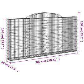 Coșuri gabion arcuite 7 buc. 300x30x140/160 cm fier galvanizat, 6 image