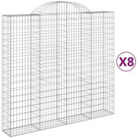 Coșuri gabion arcuite 8 buc, 200x50x180/200 cm, fier galvanizat, 2 image