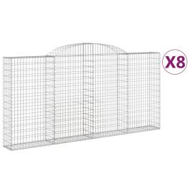 Coșuri gabion arcuite 8 buc. 300x30x140/160 cm fier galvanizat, 2 image