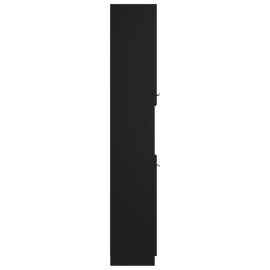 Dulap de baie, negru, 32x34x188,5 cm, lemn prelucrat, 9 image