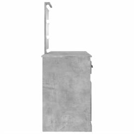 Masă de toaletă cu led, gri beton, 130x50x132,5 cm, 7 image