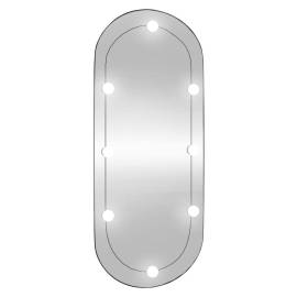 Oglindă de perete cu lumini led 40x90 cm oval sticlă, 2 image