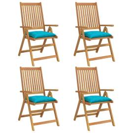 Perne de scaun, 4 buc., turcoaz, 40 x 40 x 7 cm, textil, 3 image