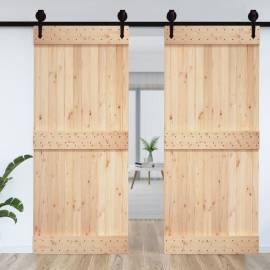 Ușă de hambar, 100x210 cm, lemn masiv de pin, 3 image
