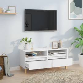 Comodă tv, alb, 100x34,5x44,5 cm, lemn prelucrat, 3 image