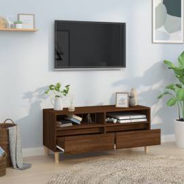 Comodă tv, stejar maro, 100x34,5x44,5 cm, lemn prelucrat, 3 image