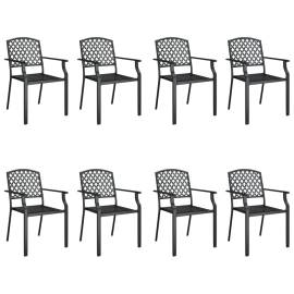 Set de masă pentru grădină, 9 piese, antracit, oțel, 4 image