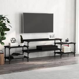Comodă tv, negru, 197x35x52 cm, lemn prelucrat