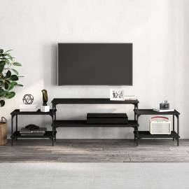 Comodă tv, negru, 197x35x52 cm, lemn prelucrat, 3 image