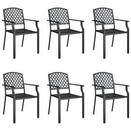 Set de masă pentru grădină, 7 piese, antracit, oțel, 4 image