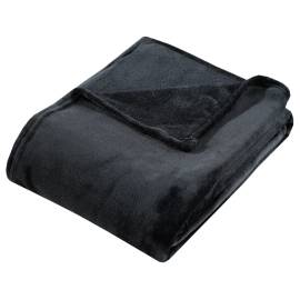 Pătură, negru, 130x170 cm, poliester, 3 image